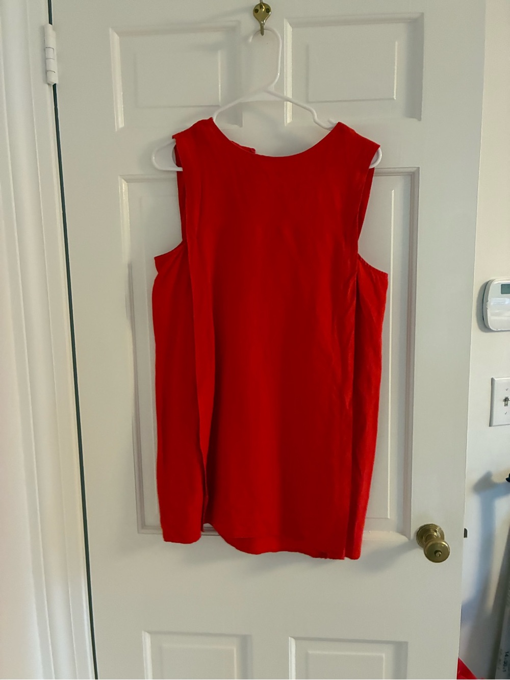 Zara Bright Red Sleeveless Linen Dress